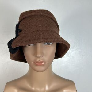Mayser Vintage Brown Wool Cloche Hat Size M